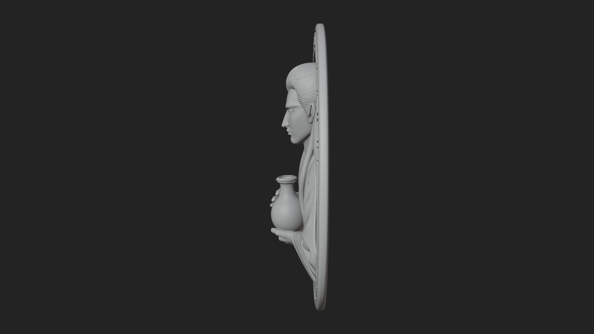 Aquarius Zodiac Disc Plaque Design 1 3D Print Model 3D Model