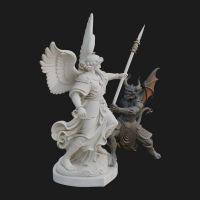 Archangel Michael Warrior Statue Design 14 3D Print Model