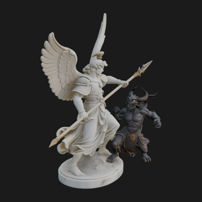 Archangel Michael Warrior Statue Design 15 3D Print Model