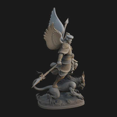 Archangel Michael Warrior Statue Design 16 3D Print Model