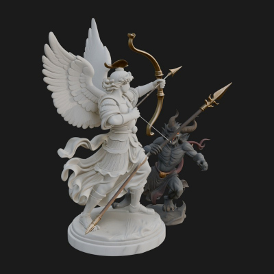 Archangel Michael Warrior Statue Design 17 3D Print Model