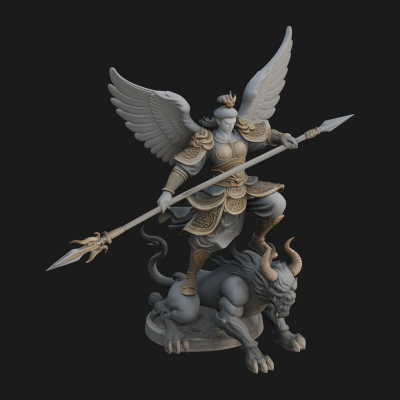 Archangel Michael Warrior Statue Design 19 3D Print Model