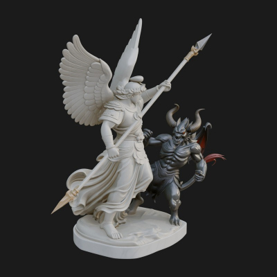 Archangel Michael Warrior Statue Design 20 3D Print Model
