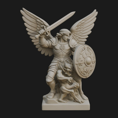Archangel Michael Warrior Statue Design 23 3D Print Model