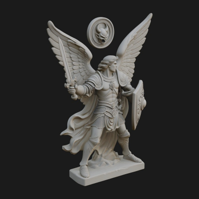 Archangel Michael Warrior Statue Design 24 3D Print Model