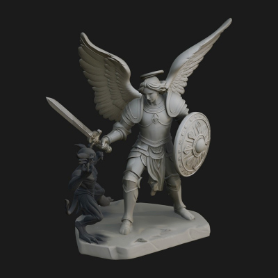 Archangel Michael Warrior Statue Design 25 3D Print Model