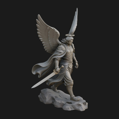 Archangel Michael Warrior Statue Design 26 3D Print Model