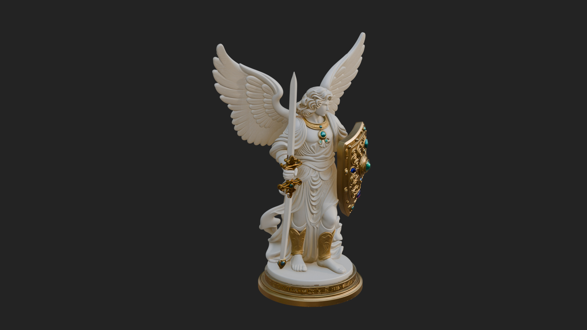 Archangel Michael Warrior Statue Design 27 3D Print Model 3D Model