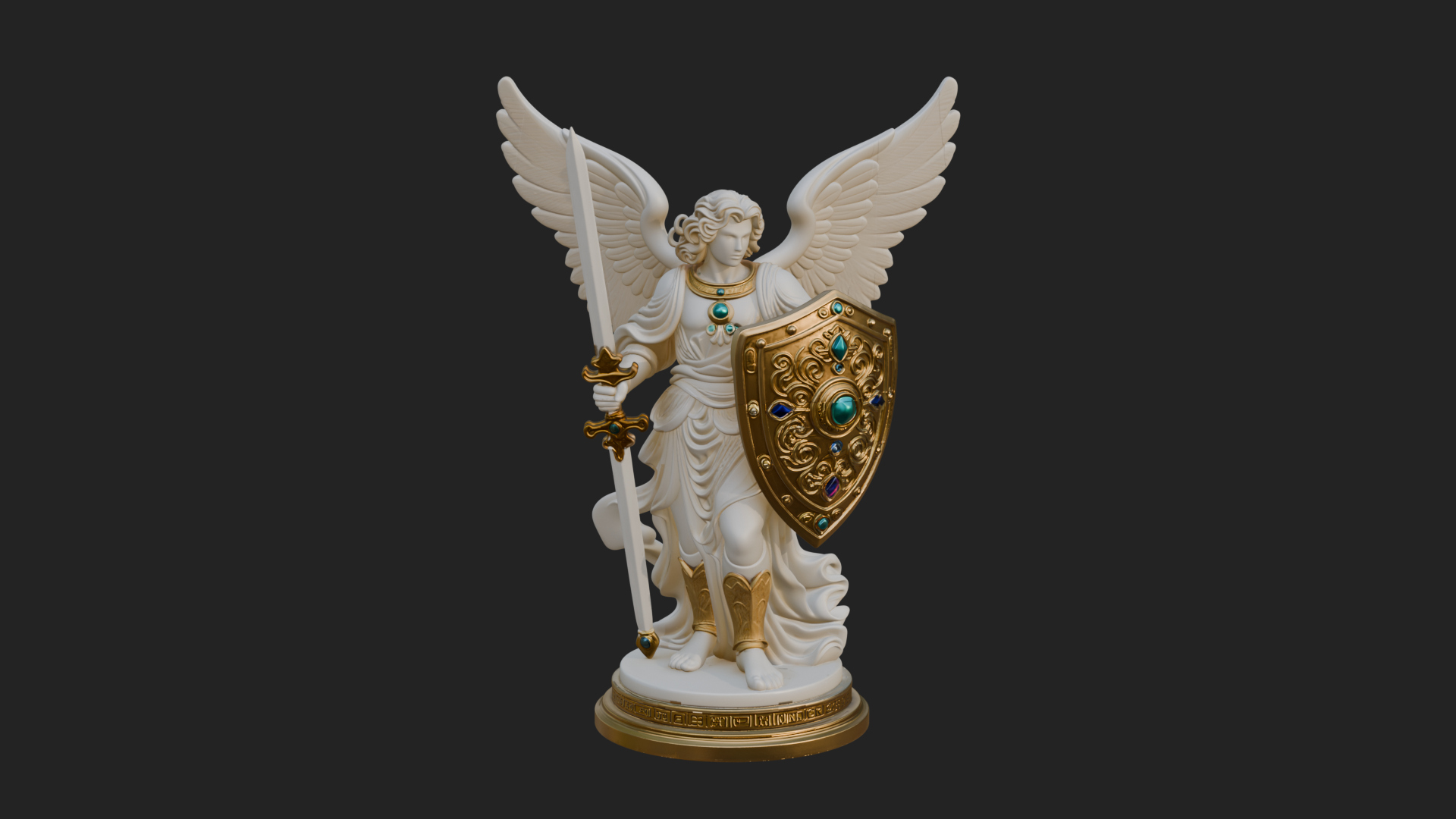 Archangel Michael Warrior Statue Design 27 3D Print Model 3D Model