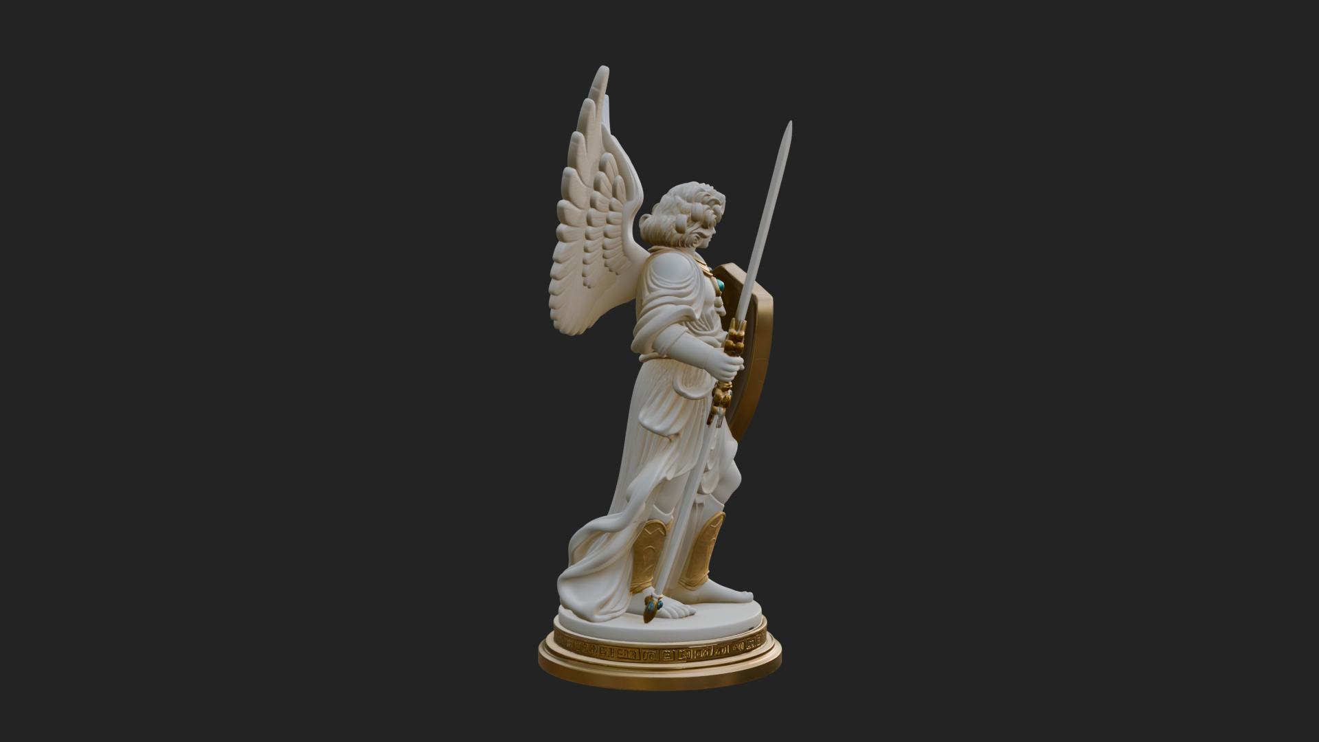Archangel Michael Warrior Statue Design 27 3D Print Model 3D Model