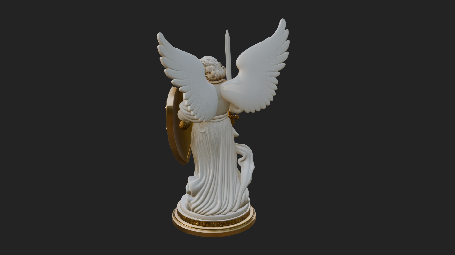 Archangel Michael Warrior Statue Design 27 3D Print Model 3D Model