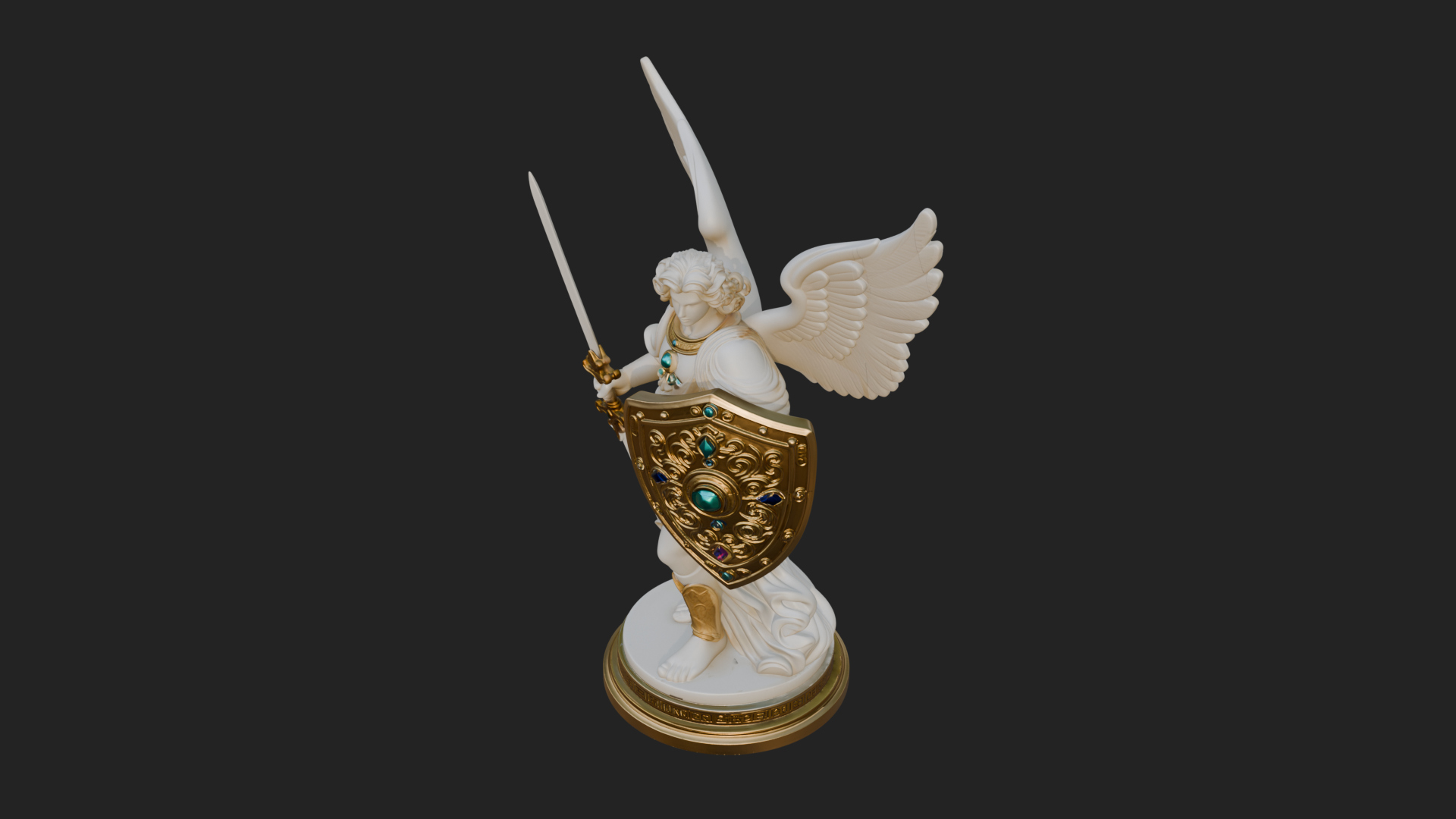 Archangel Michael Warrior Statue Design 27 3D Print Model 3D Model