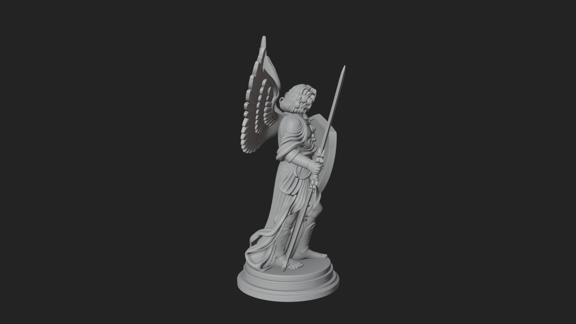 Archangel Michael Warrior Statue Design 27 3D Print Model 3D Model