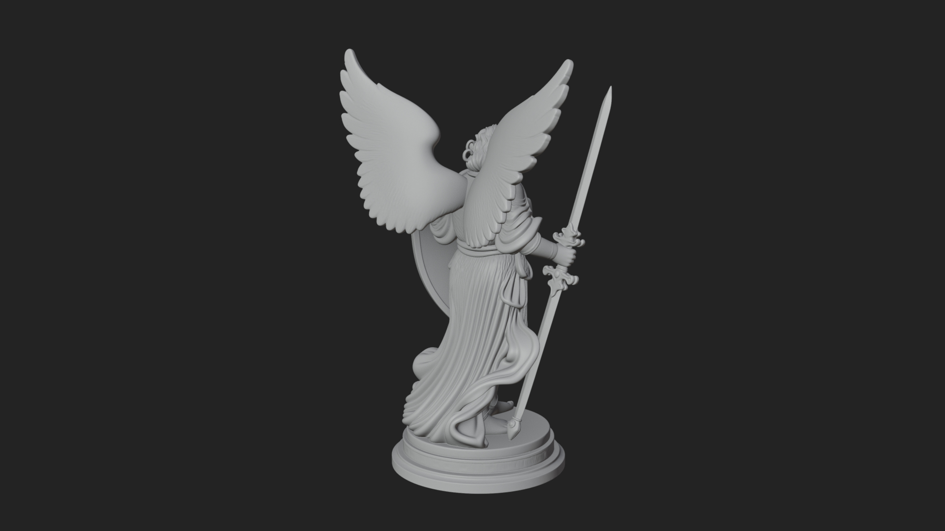 Archangel Michael Warrior Statue Design 27 3D Print Model 3D Model