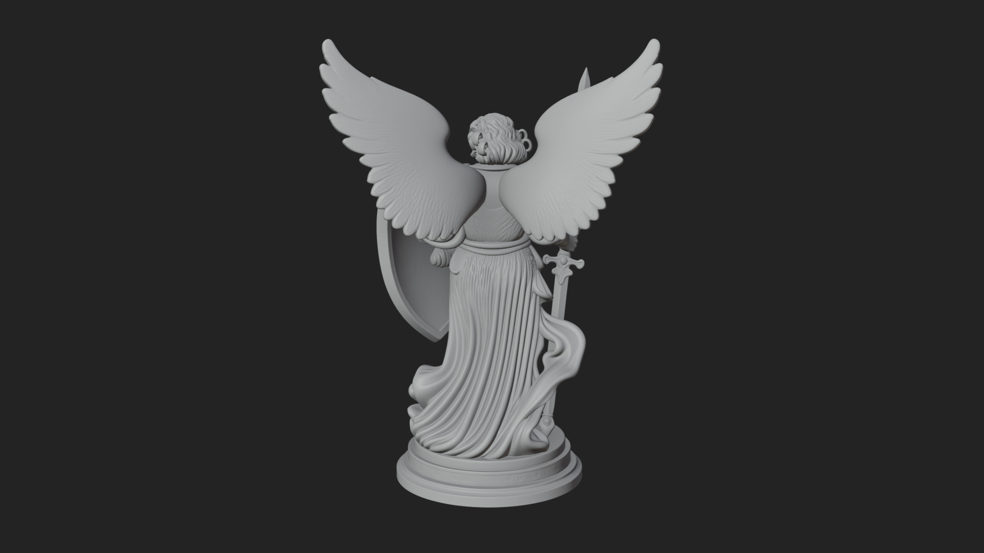Archangel Michael Warrior Statue Design 27 3D Print Model 3D Model