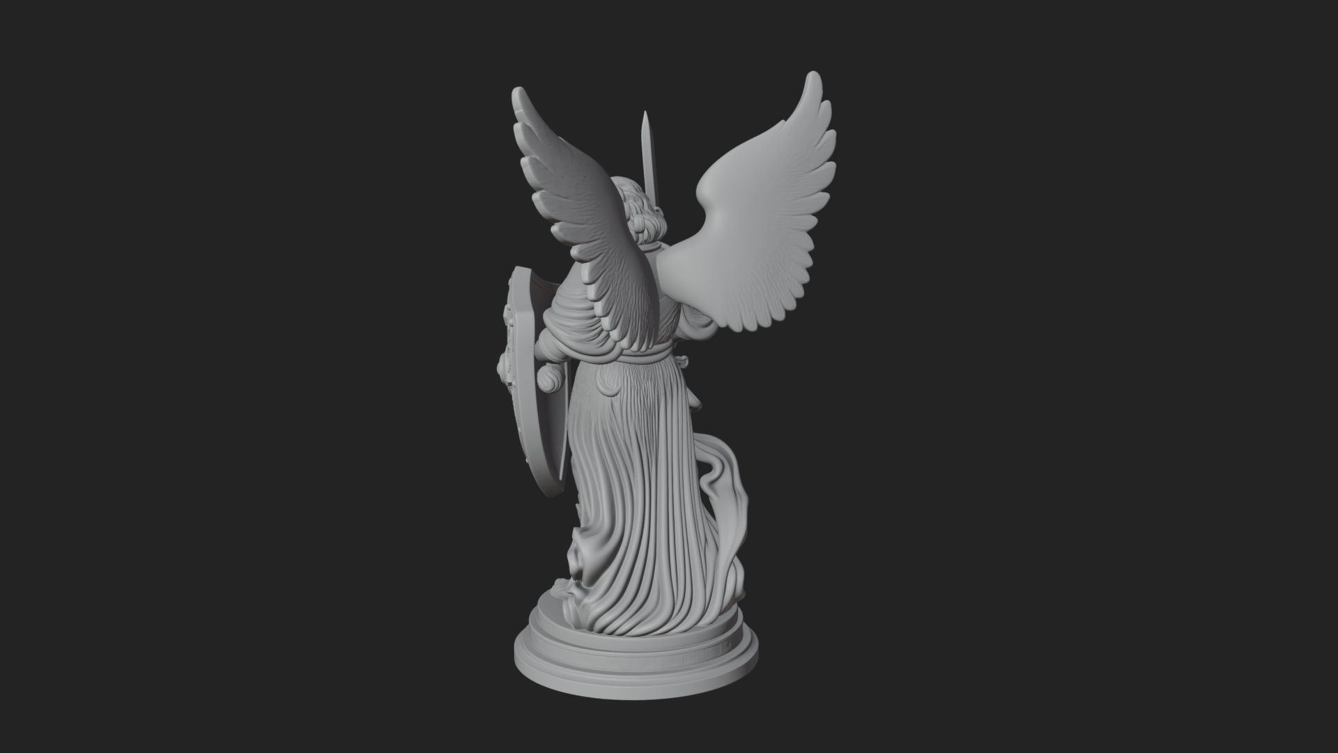 Archangel Michael Warrior Statue Design 27 3D Print Model 3D Model