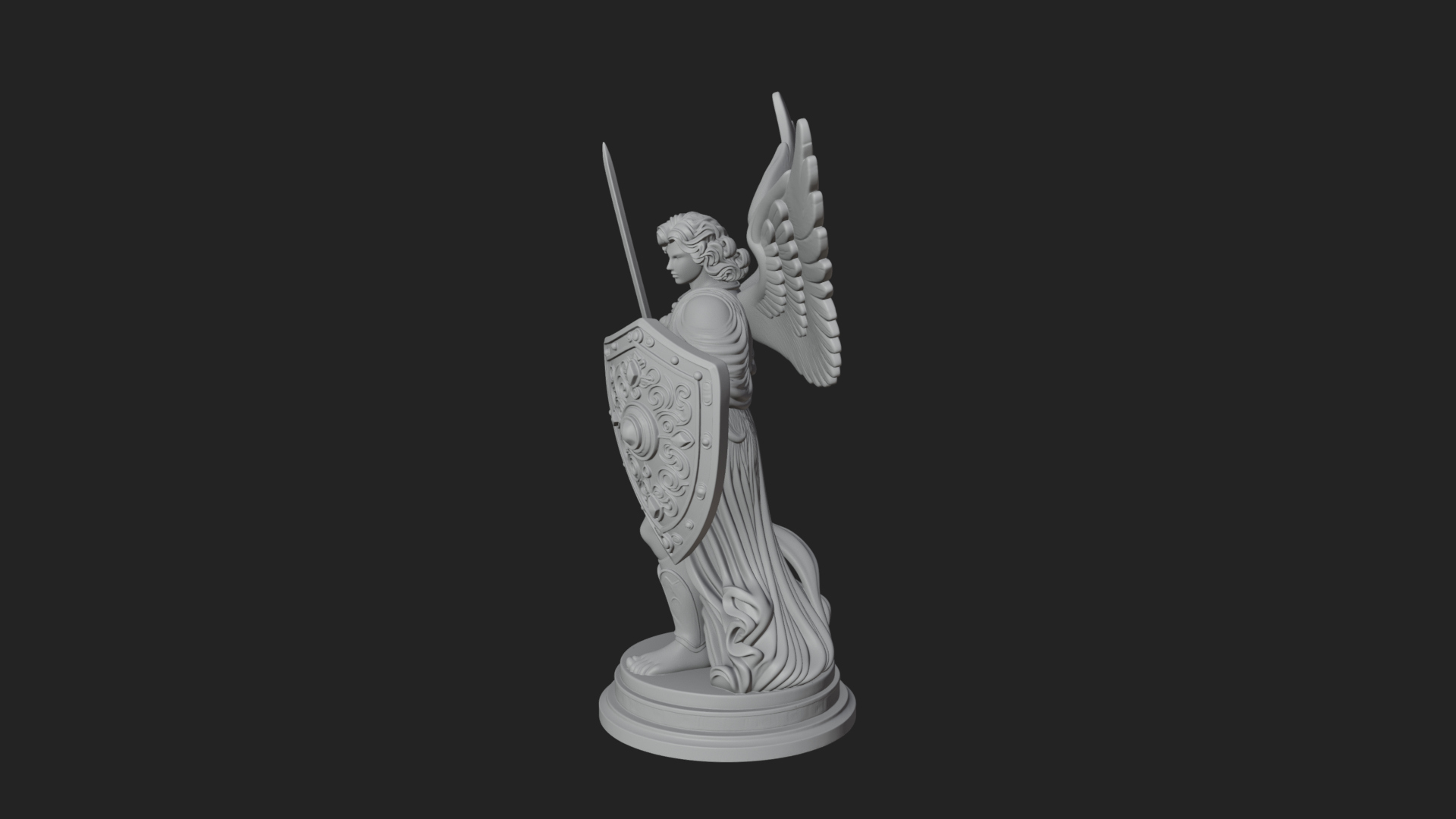 Archangel Michael Warrior Statue Design 27 3D Print Model 3D Model