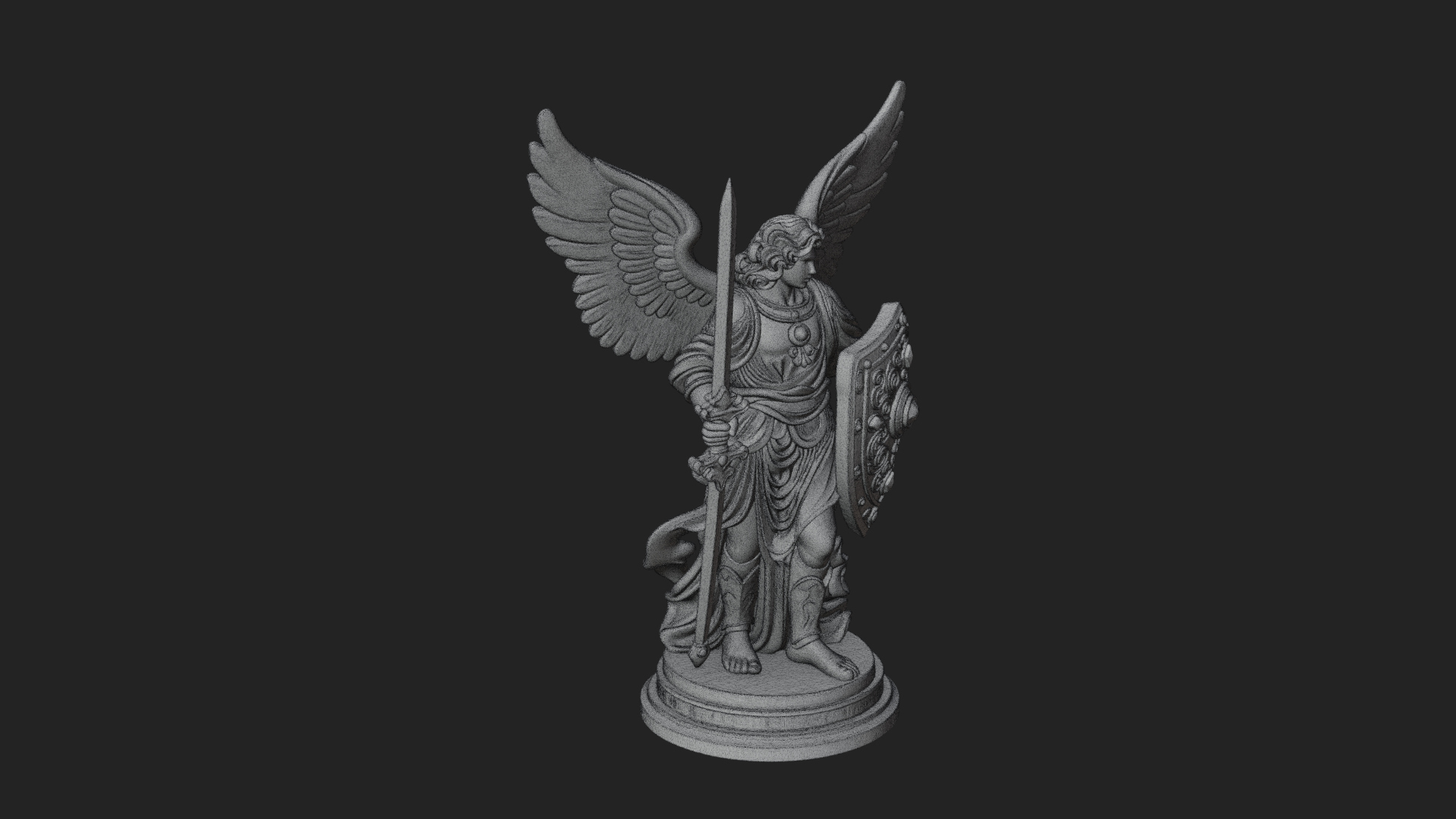 Archangel Michael Warrior Statue Design 27 3D Print Model 3D Model