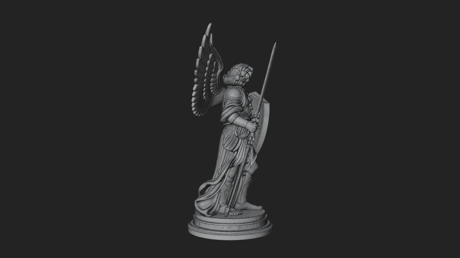 Archangel Michael Warrior Statue Design 27 3D Print Model 3D Model