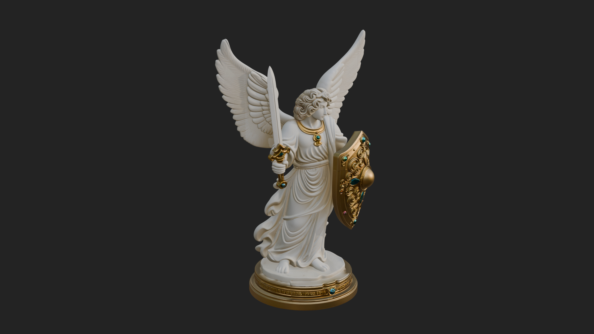 Archangel Michael Warrior Statue Design 28 3D Print Model 3D Model