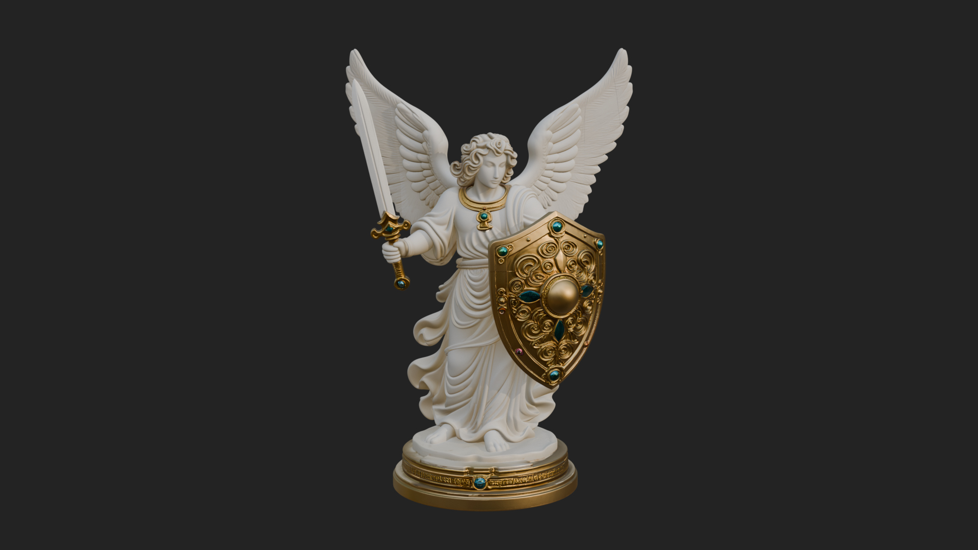 Archangel Michael Warrior Statue Design 28 3D Print Model 3D Model