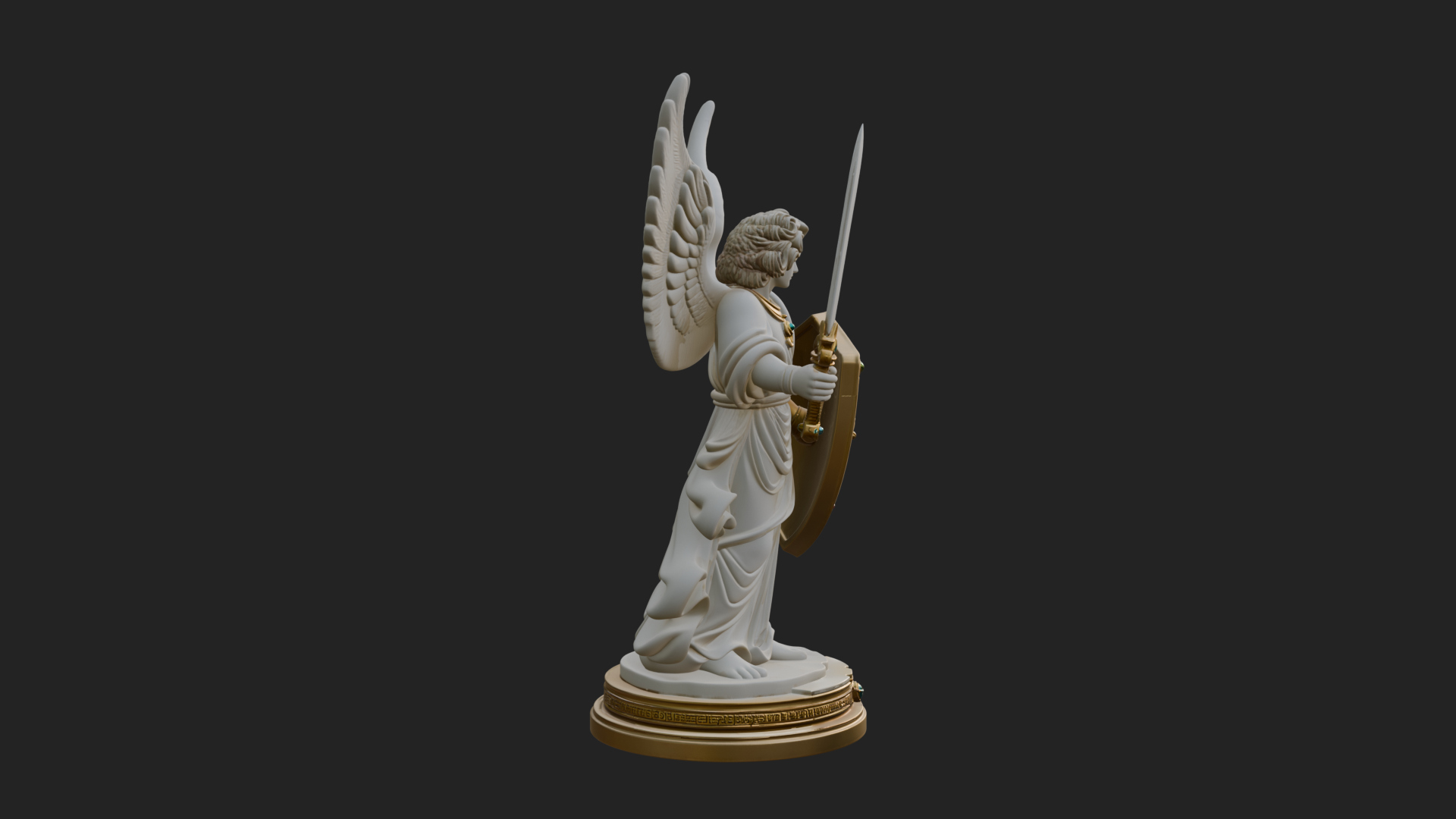Archangel Michael Warrior Statue Design 28 3D Print Model 3D Model