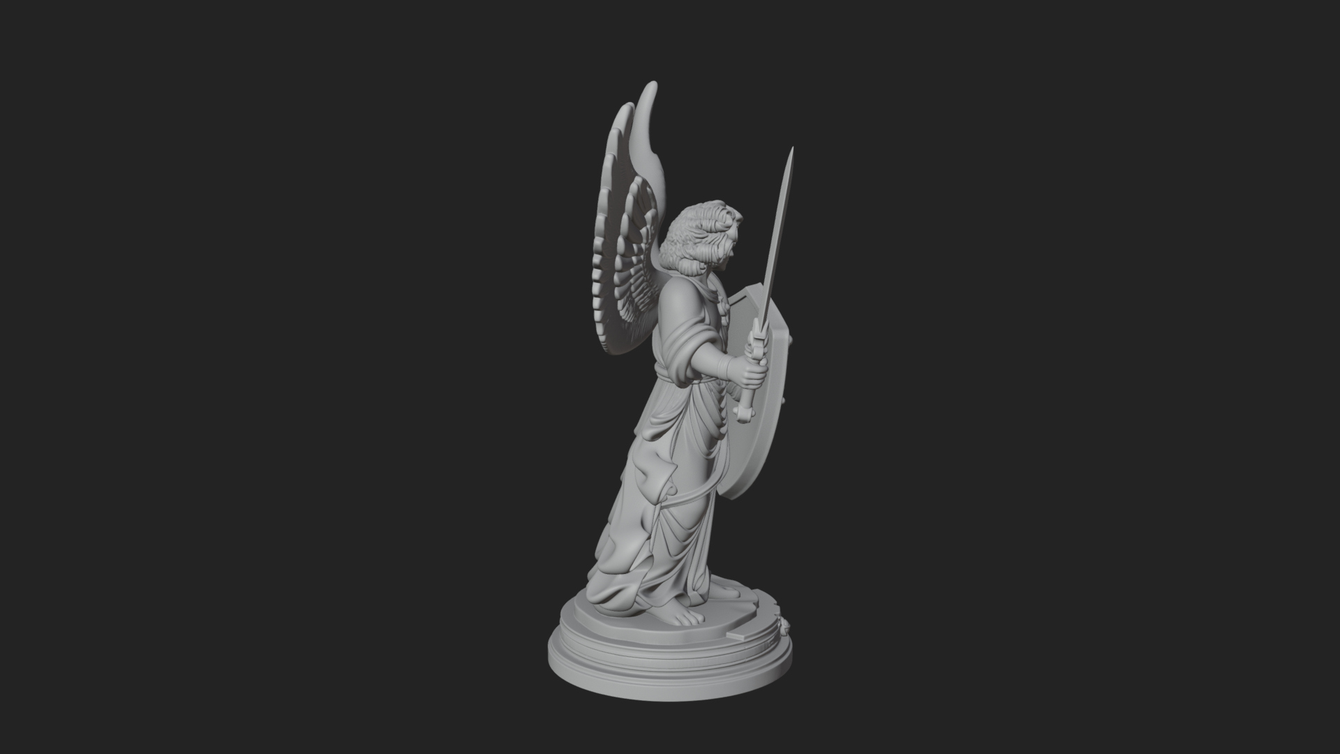 Archangel Michael Warrior Statue Design 28 3D Print Model 3D Model
