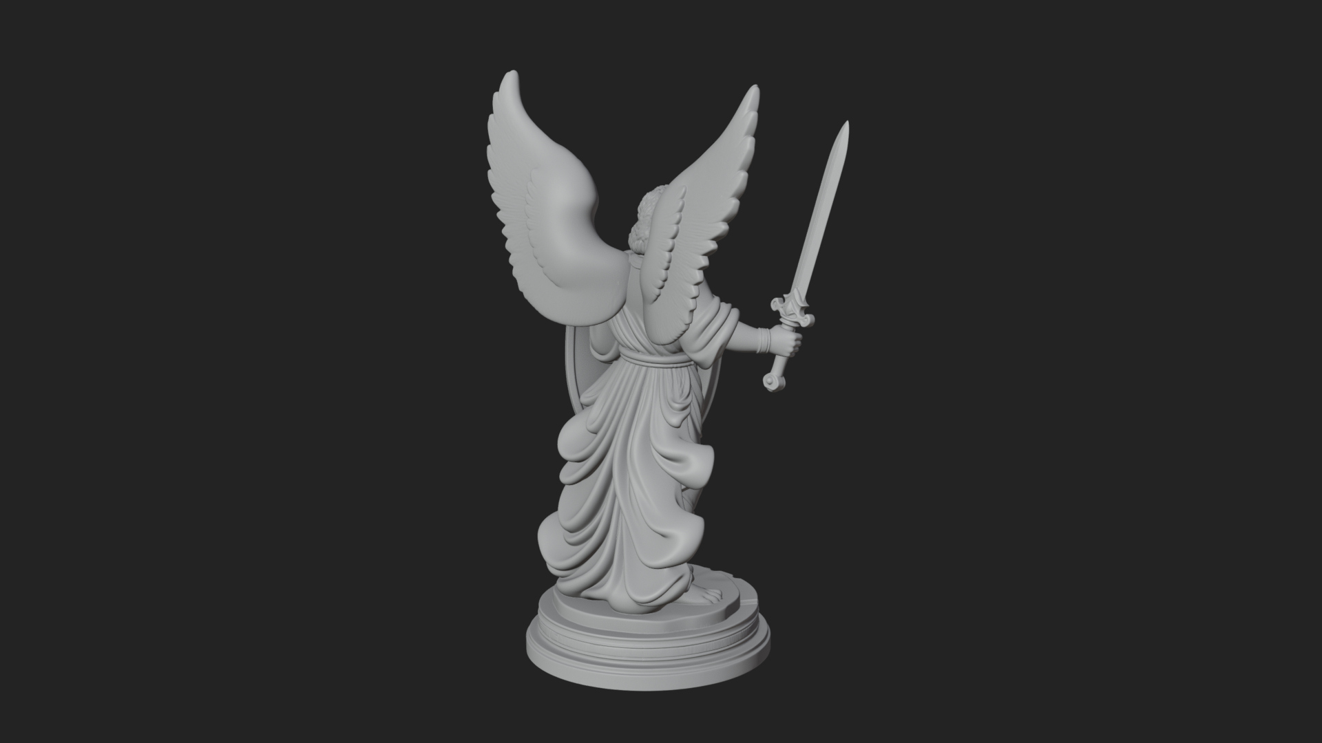 Archangel Michael Warrior Statue Design 28 3D Print Model 3D Model