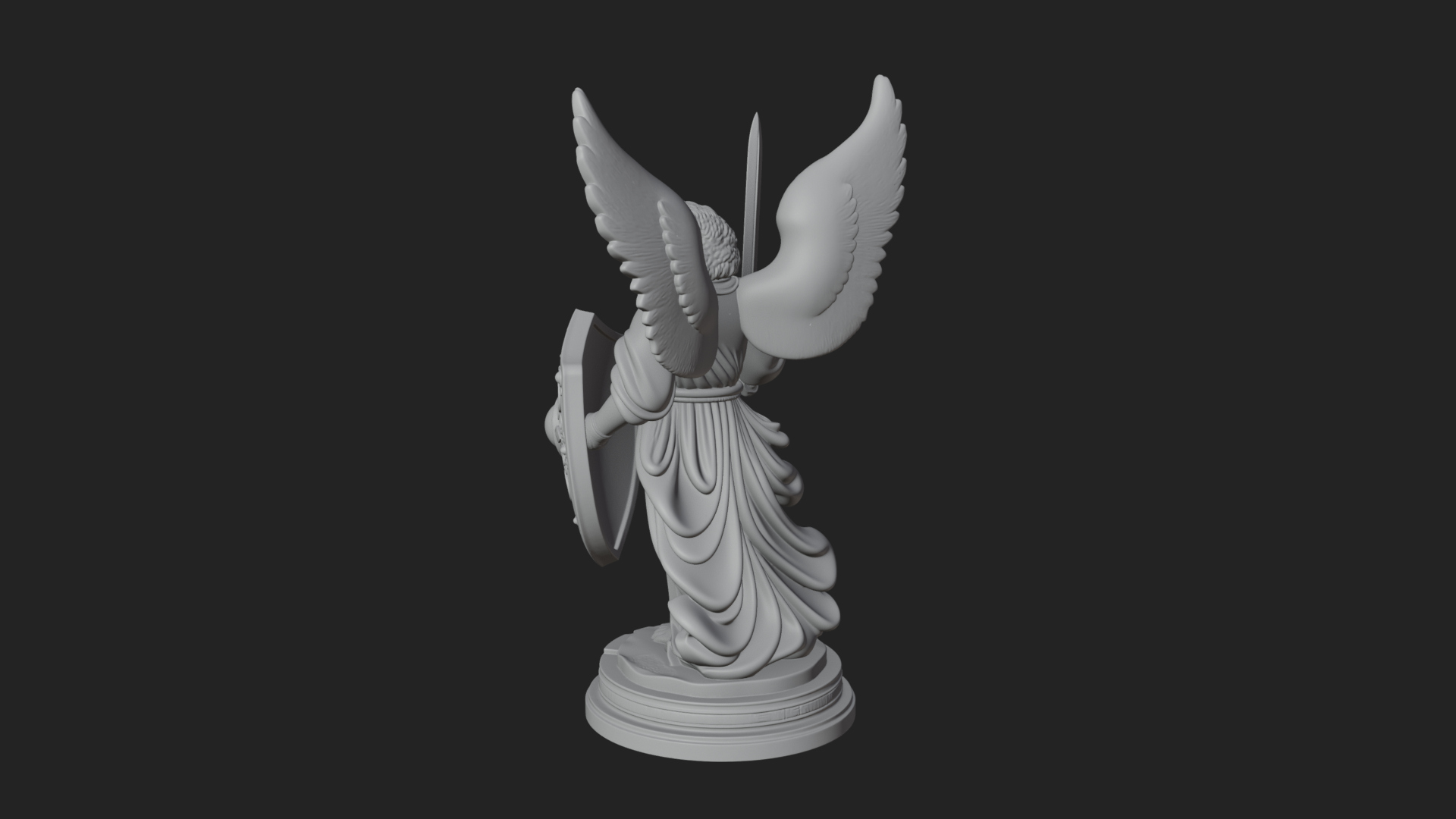 Archangel Michael Warrior Statue Design 28 3D Print Model 3D Model
