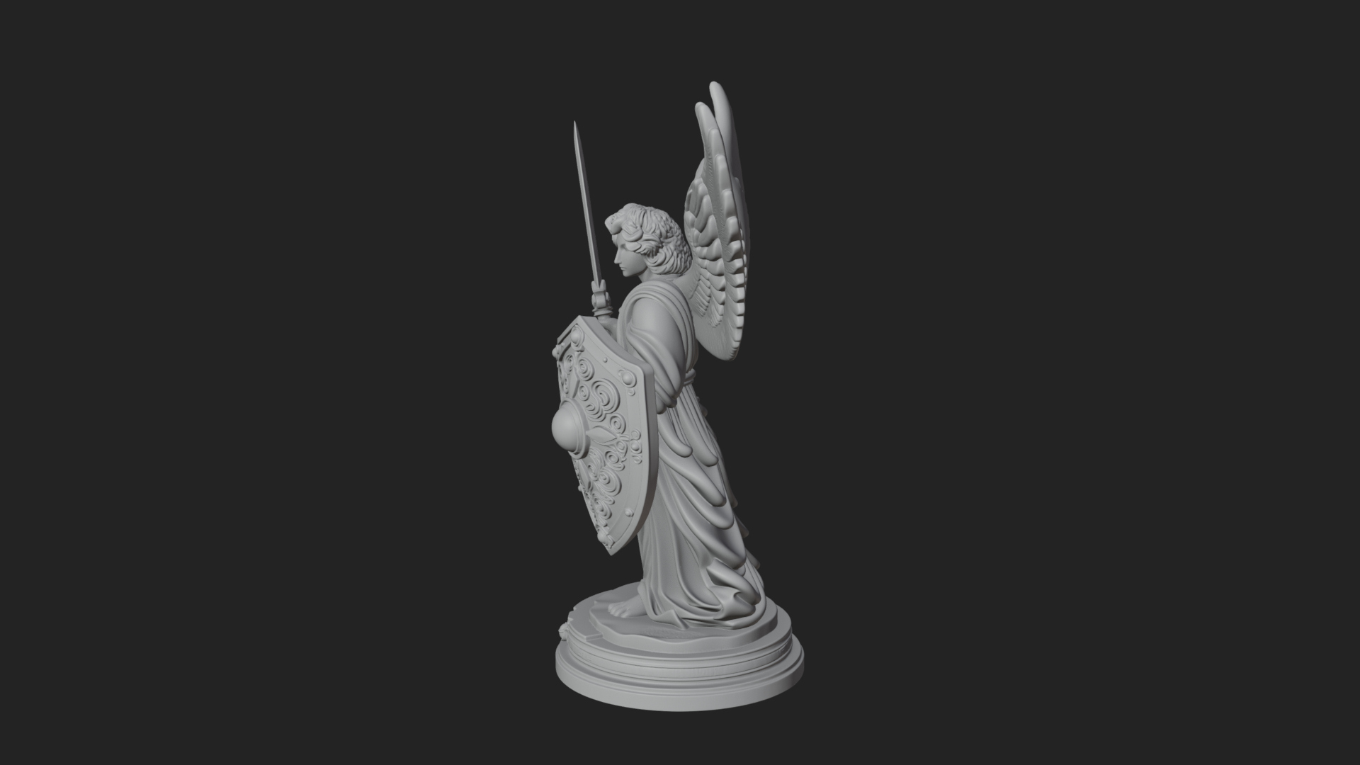 Archangel Michael Warrior Statue Design 28 3D Print Model 3D Model