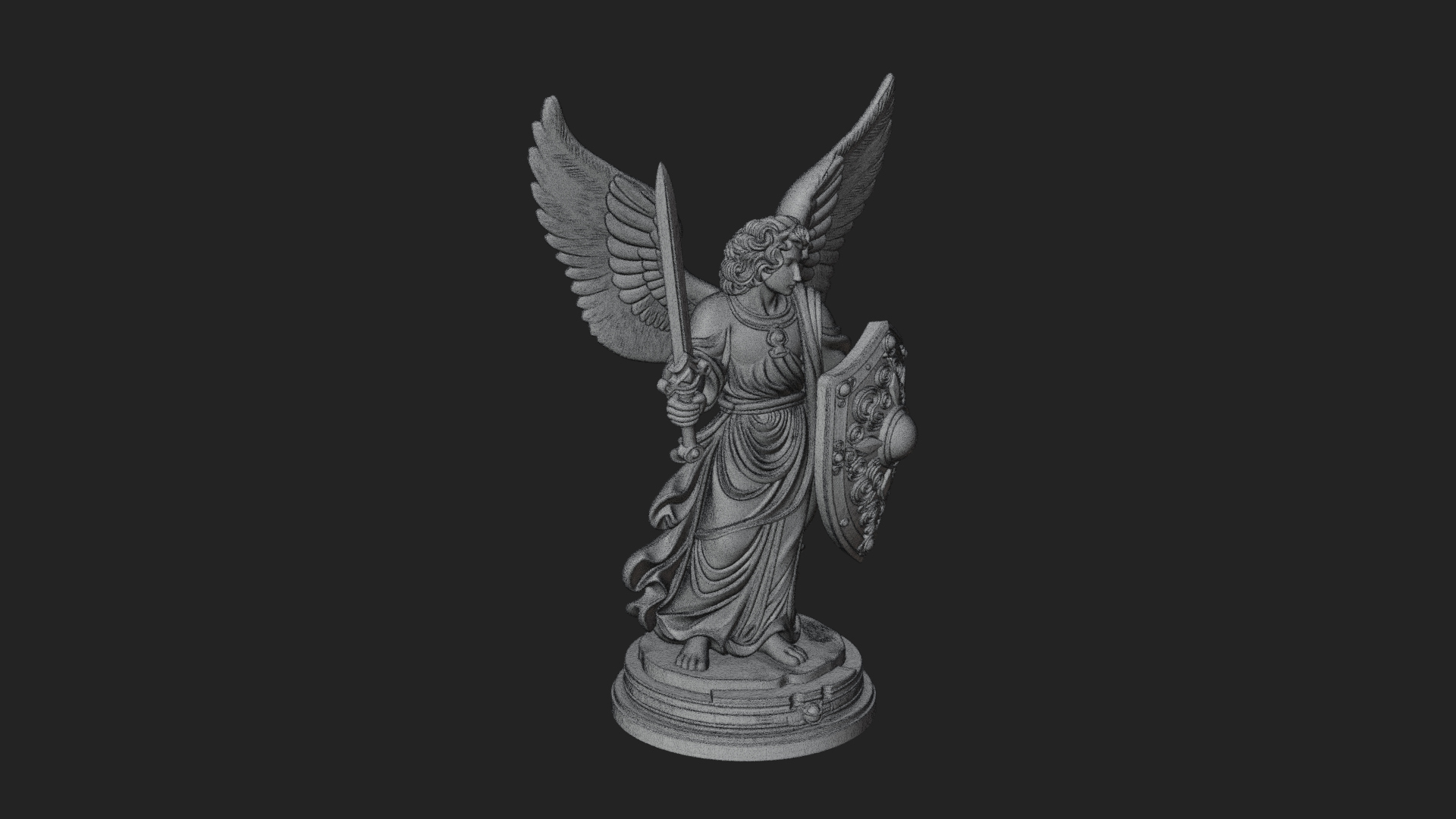 Archangel Michael Warrior Statue Design 28 3D Print Model 3D Model