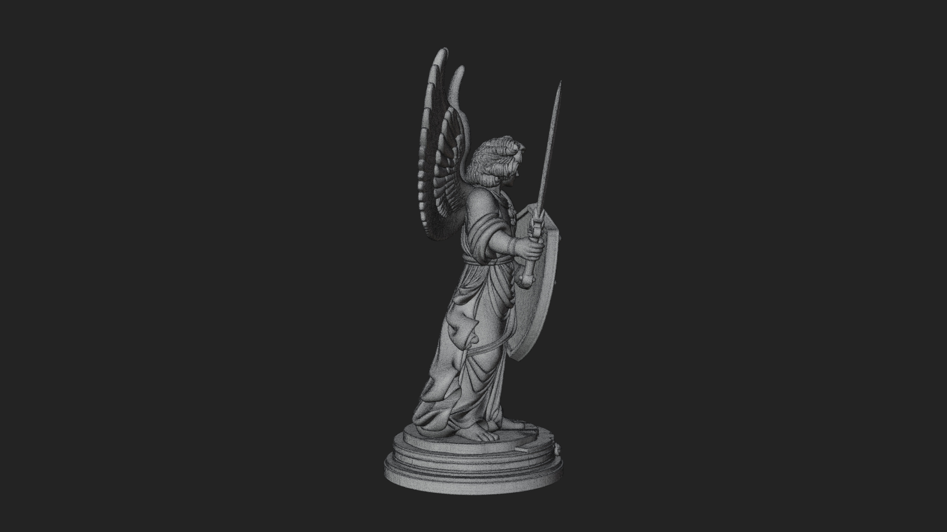 Archangel Michael Warrior Statue Design 28 3D Print Model 3D Model