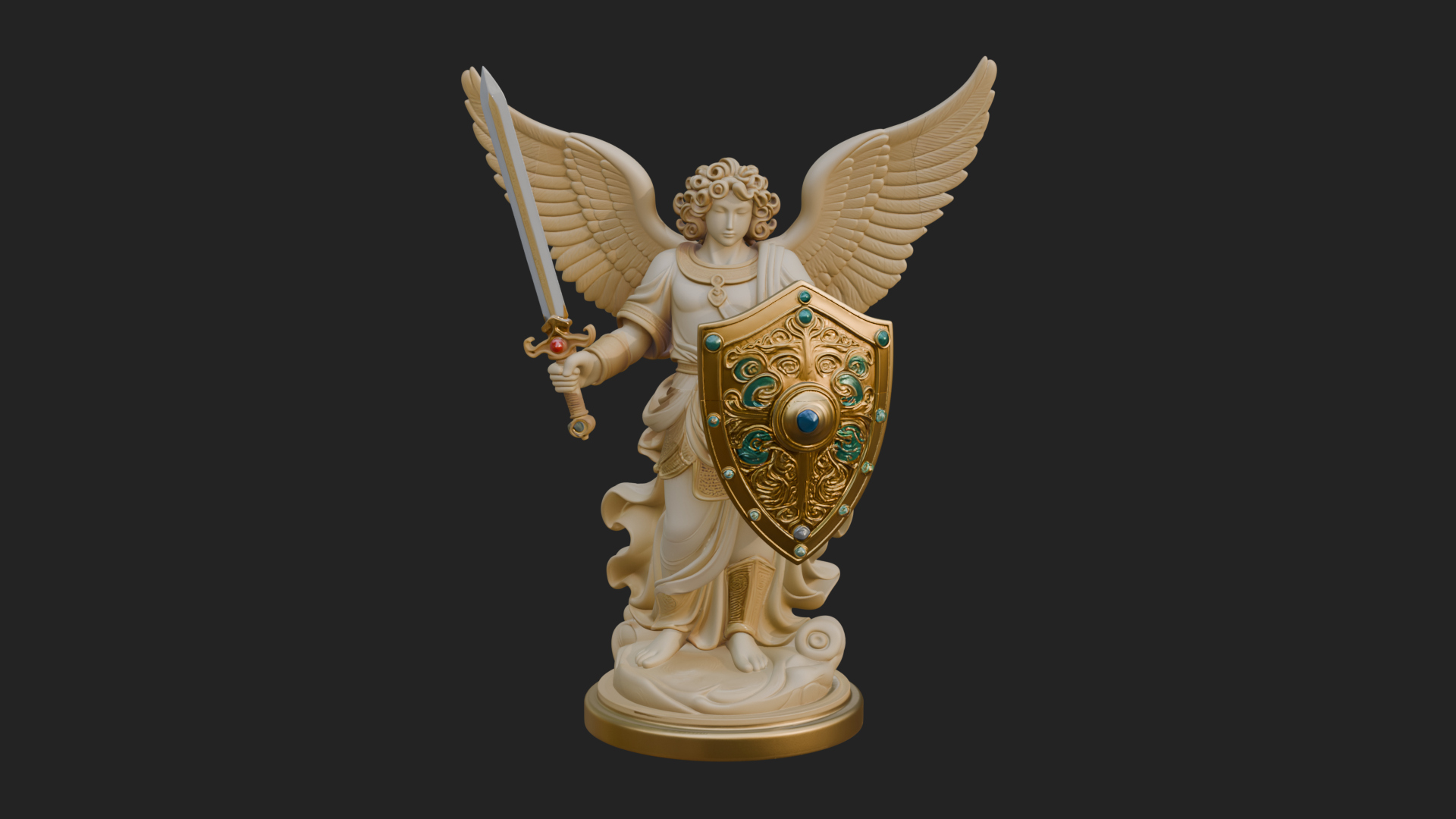 Archangel Michael Warrior Statue Design 29 3D Print Model 3D Model