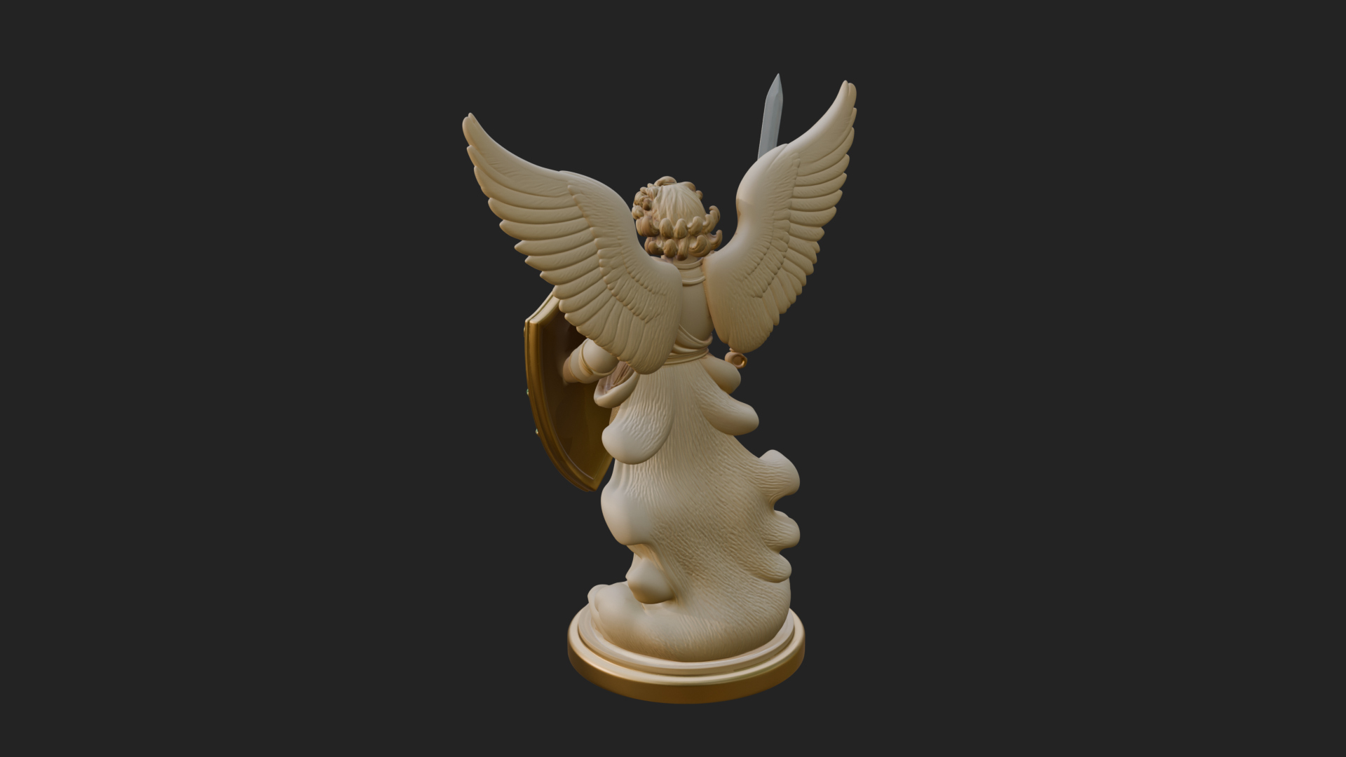 Archangel Michael Warrior Statue Design 29 3D Print Model 3D Model