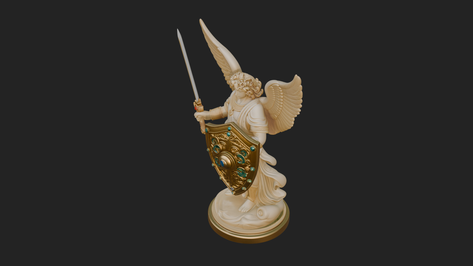 Archangel Michael Warrior Statue Design 29 3D Print Model 3D Model