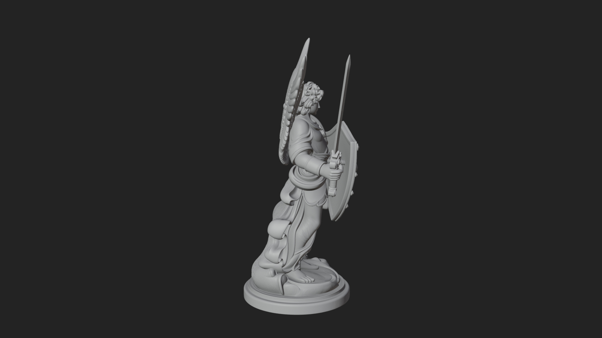 Archangel Michael Warrior Statue Design 29 3D Print Model 3D Model