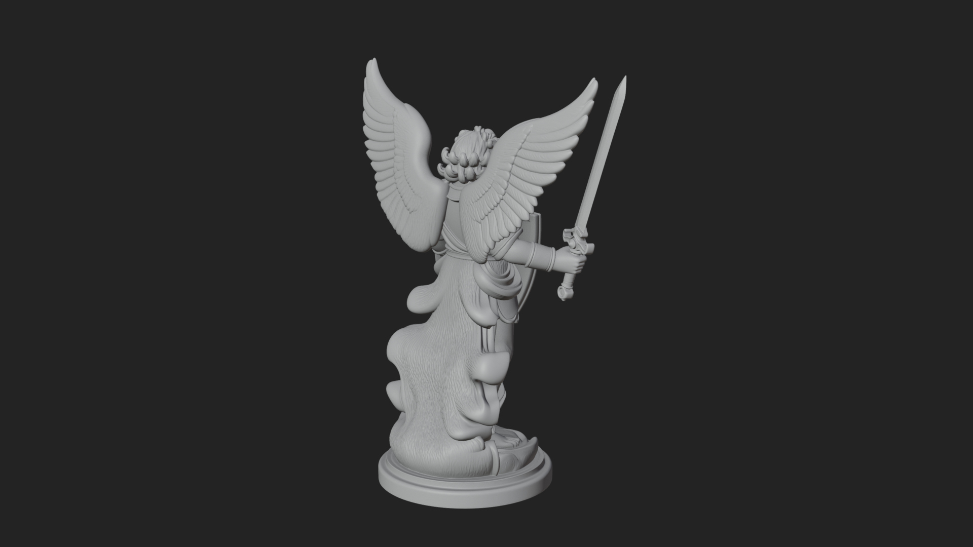Archangel Michael Warrior Statue Design 29 3D Print Model 3D Model