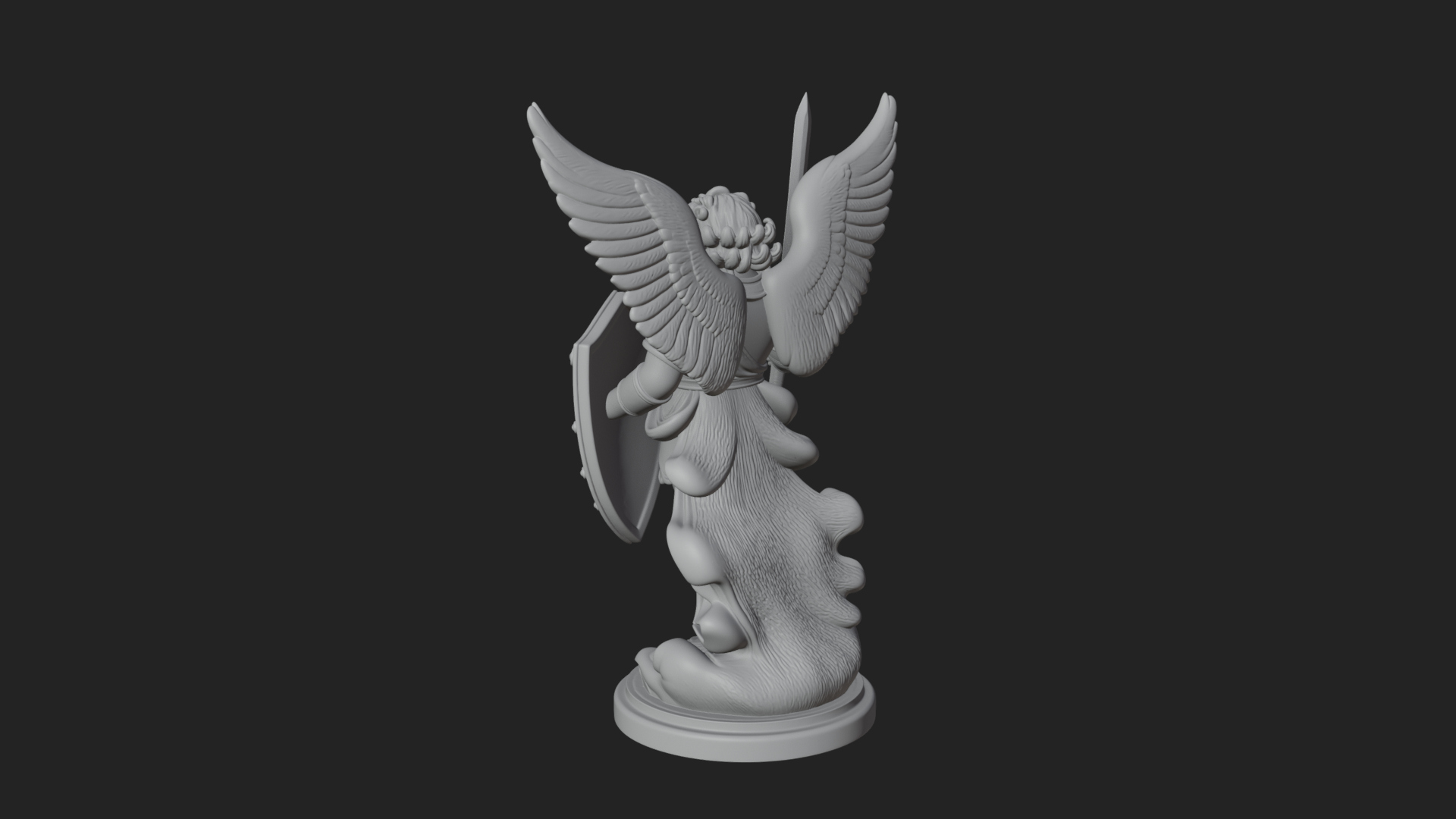 Archangel Michael Warrior Statue Design 29 3D Print Model 3D Model