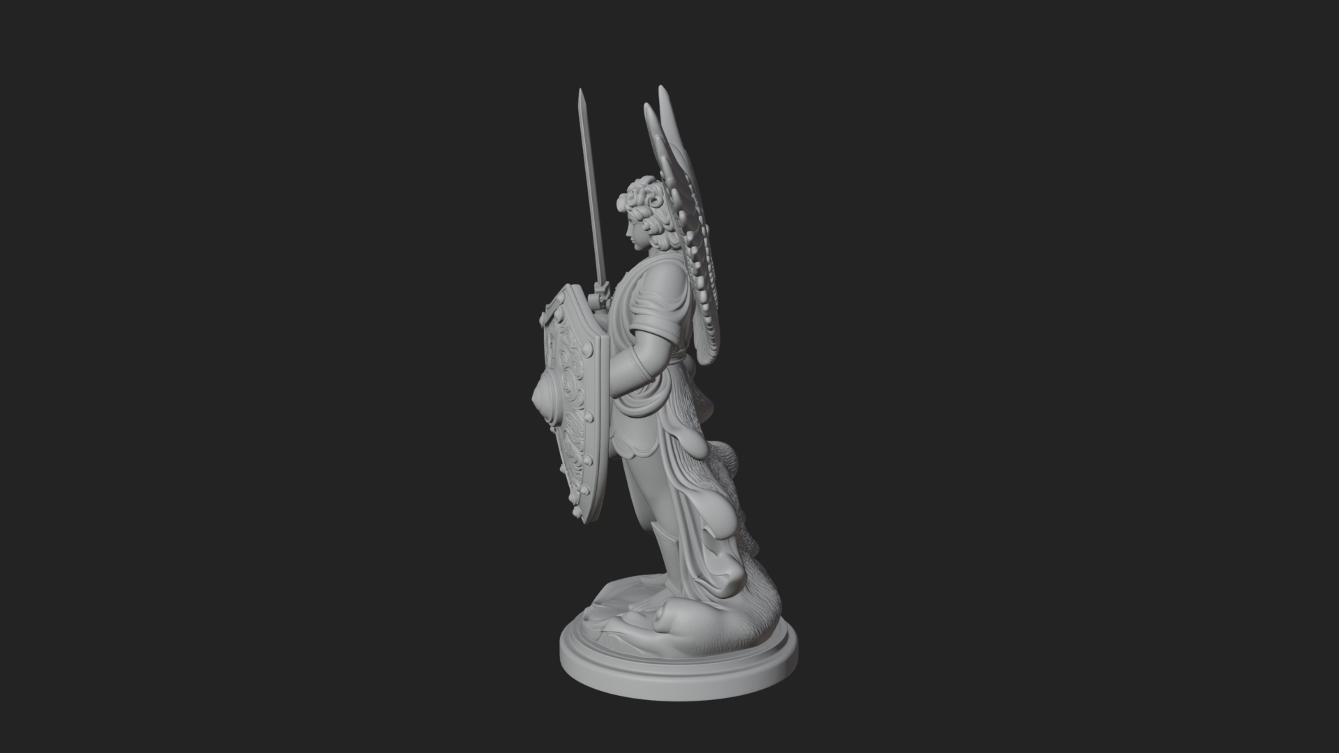 Archangel Michael Warrior Statue Design 29 3D Print Model 3D Model