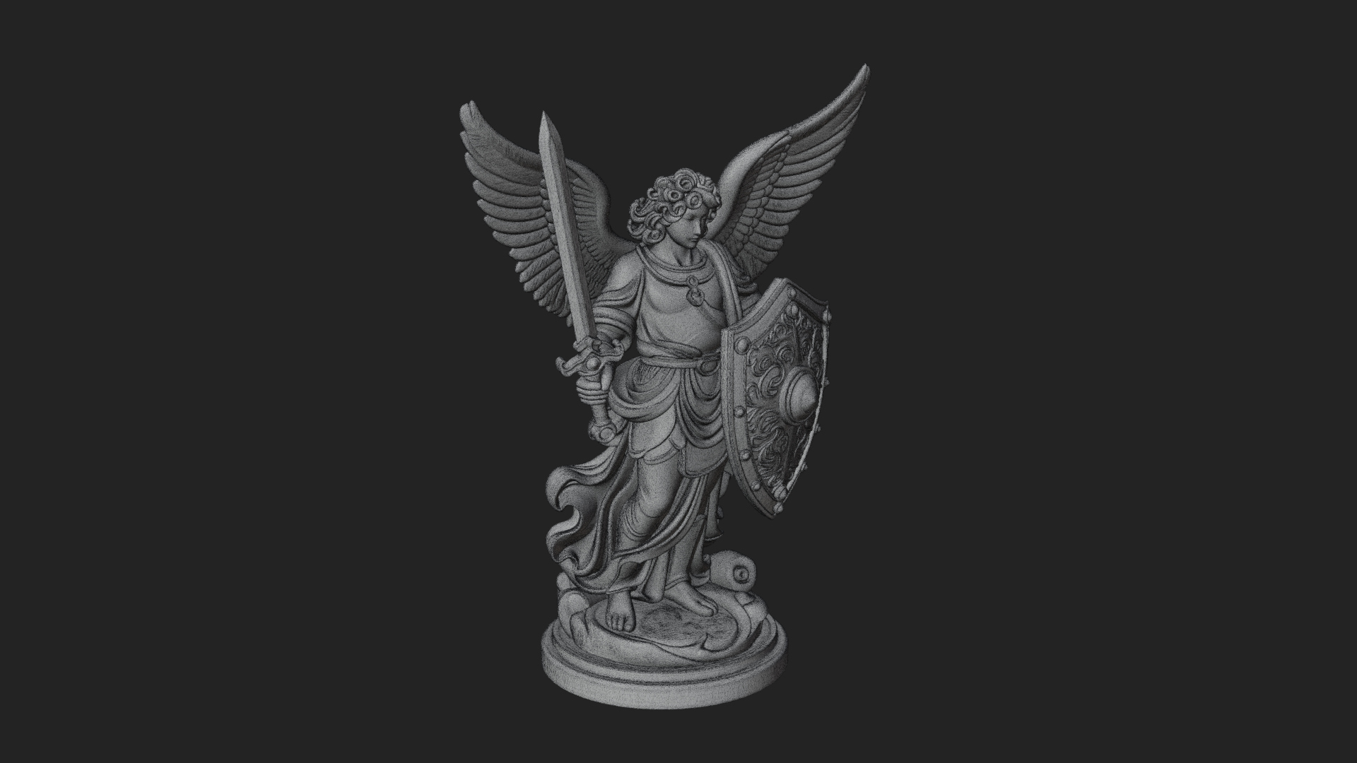 Archangel Michael Warrior Statue Design 29 3D Print Model 3D Model