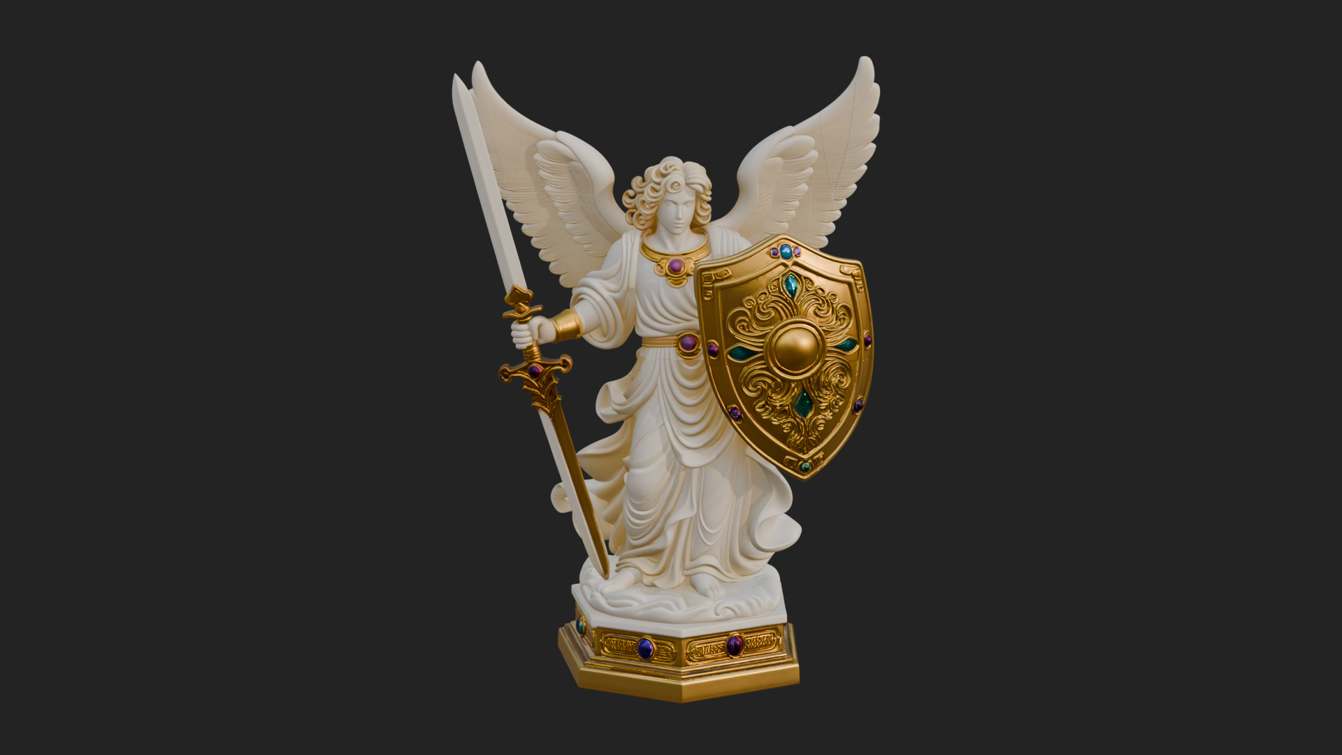 Archangel Michael Warrior Statue Design 30 3D Print Model 3D Model