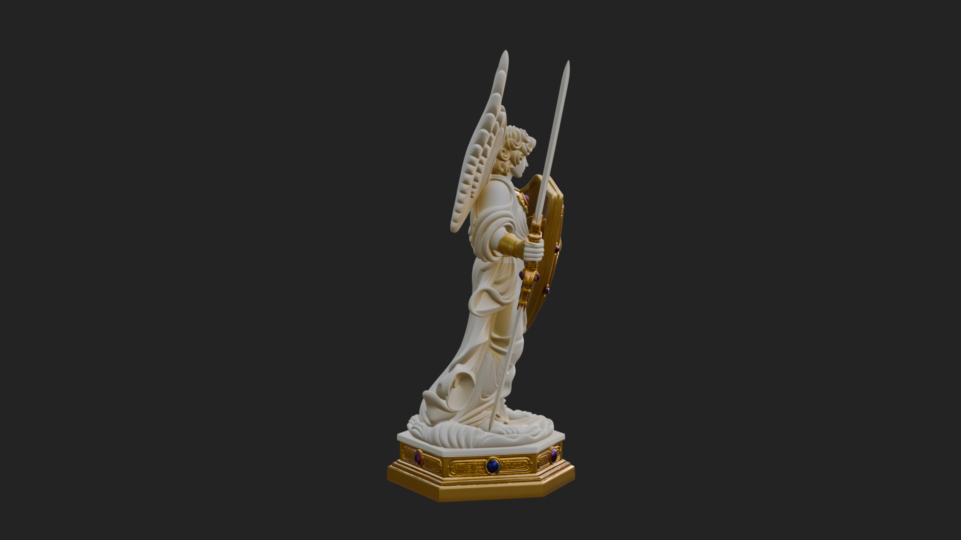 Archangel Michael Warrior Statue Design 30 3D Print Model 3D Model