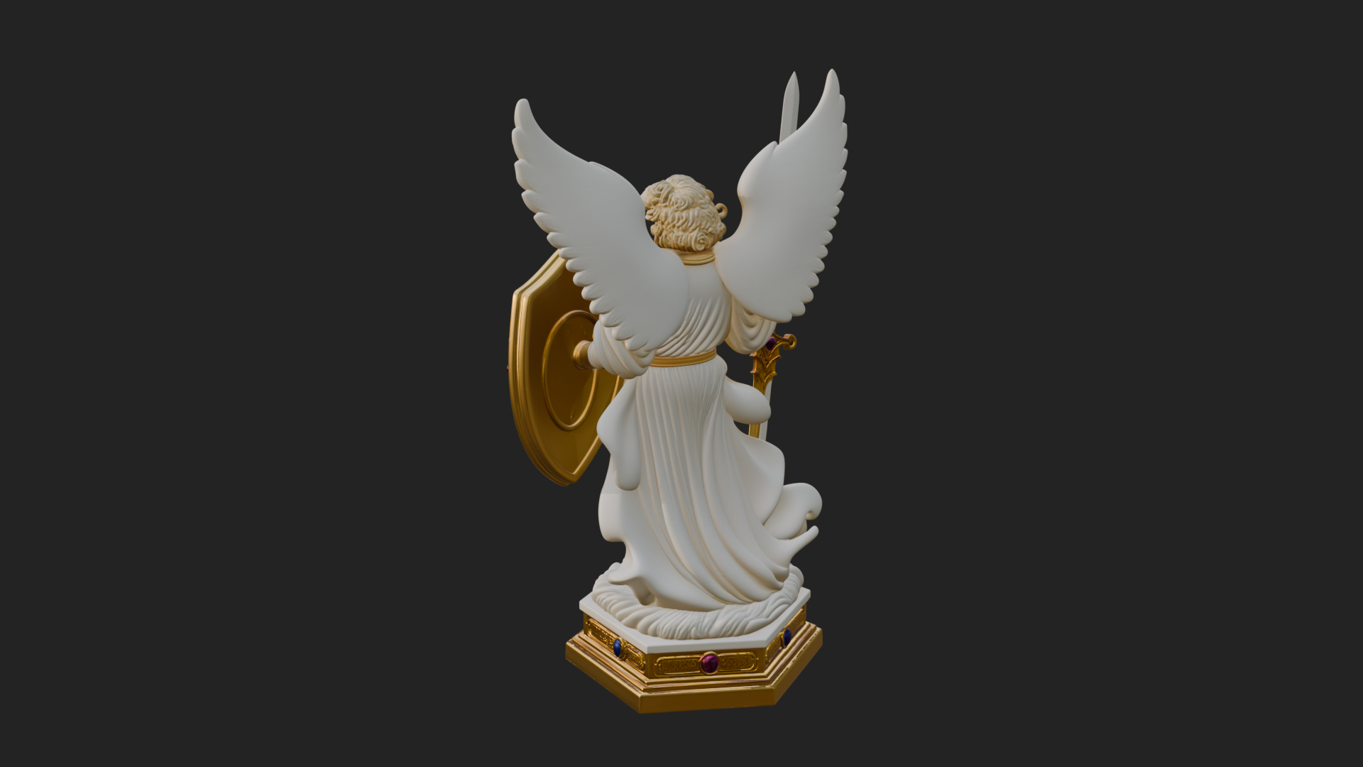 Archangel Michael Warrior Statue Design 30 3D Print Model 3D Model