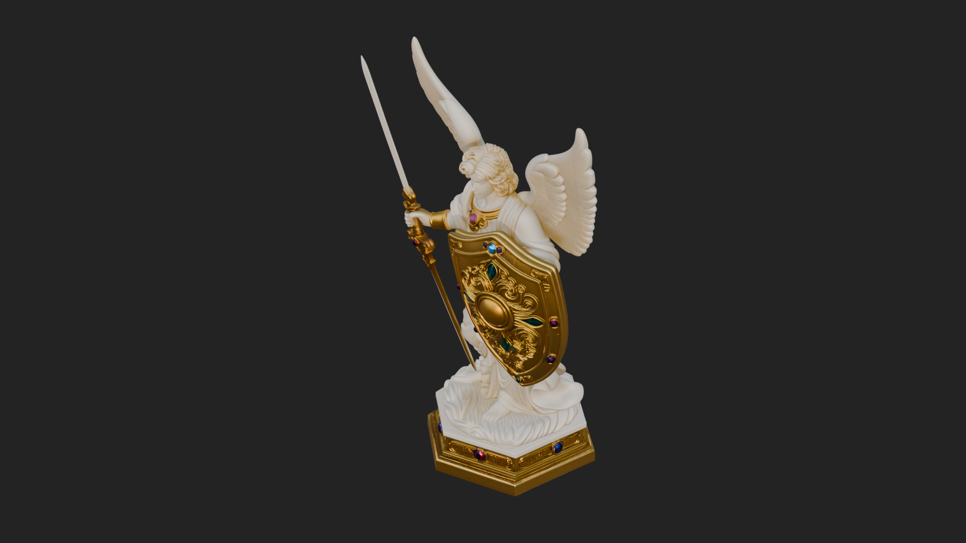 Archangel Michael Warrior Statue Design 30 3D Print Model 3D Model