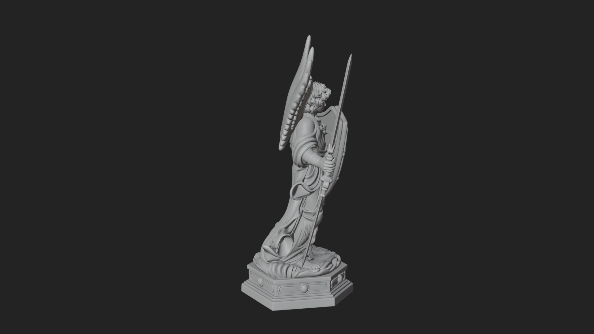 Archangel Michael Warrior Statue Design 30 3D Print Model 3D Model