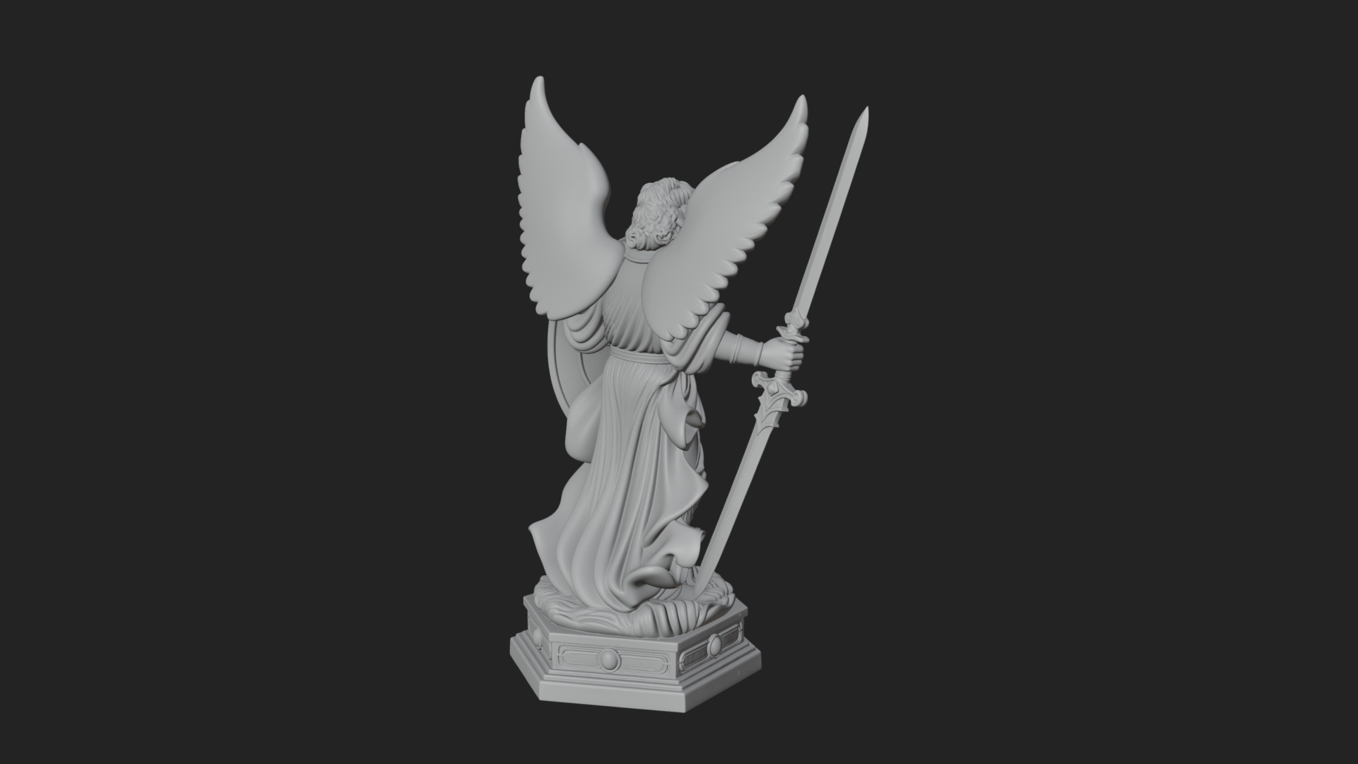 Archangel Michael Warrior Statue Design 30 3D Print Model 3D Model