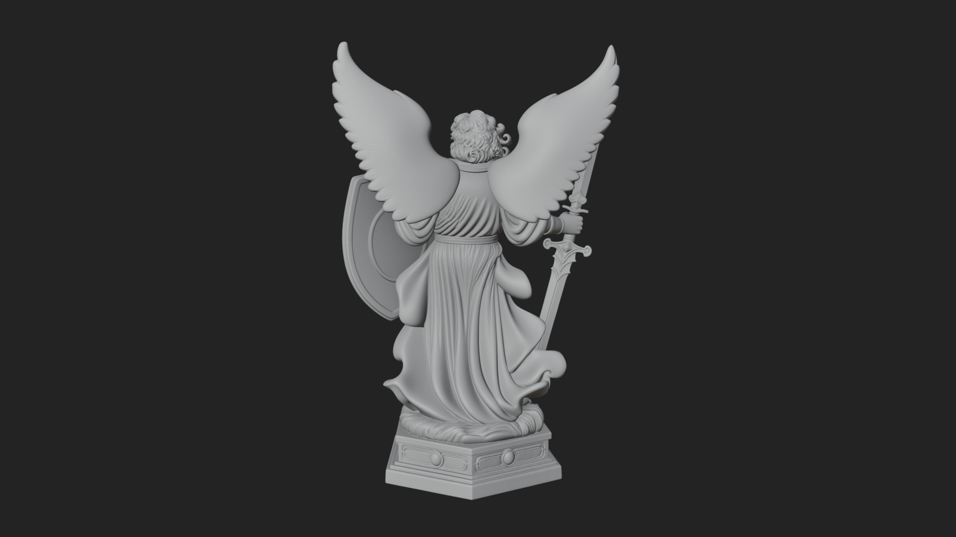 Archangel Michael Warrior Statue Design 30 3D Print Model 3D Model