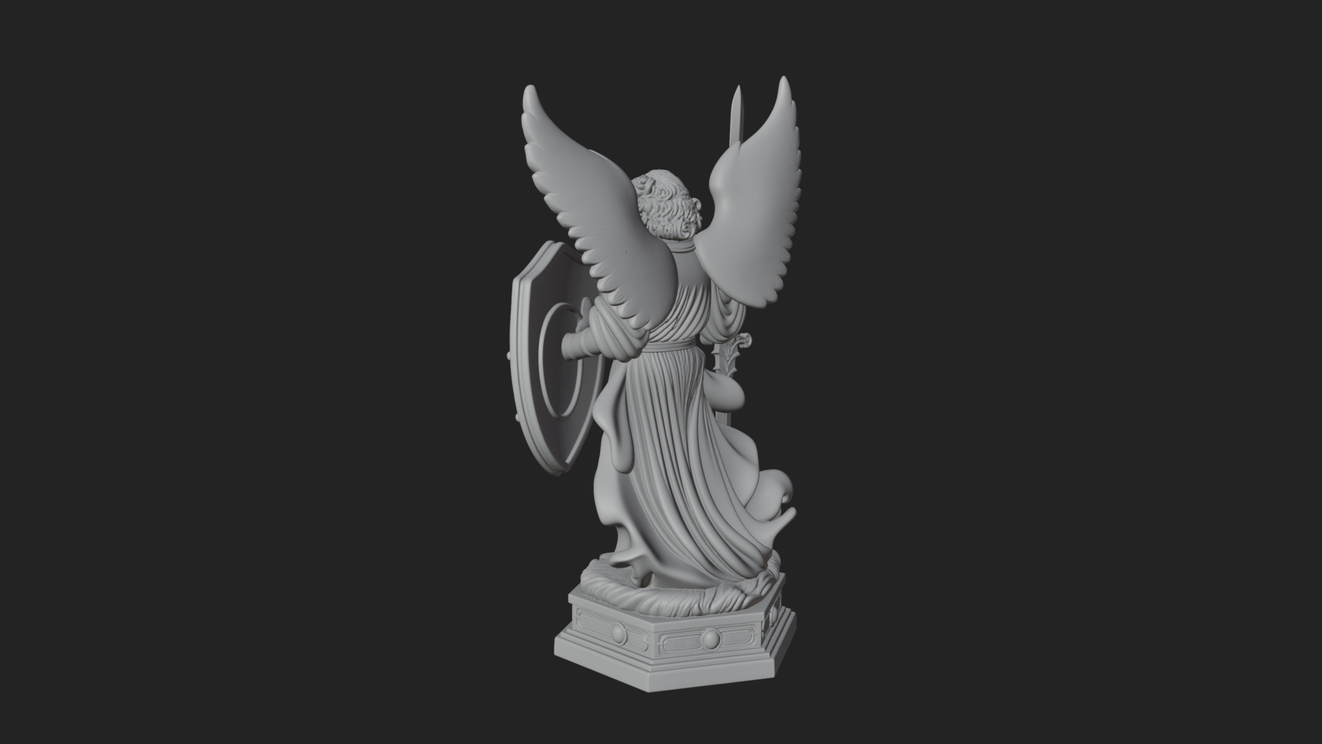Archangel Michael Warrior Statue Design 30 3D Print Model 3D Model