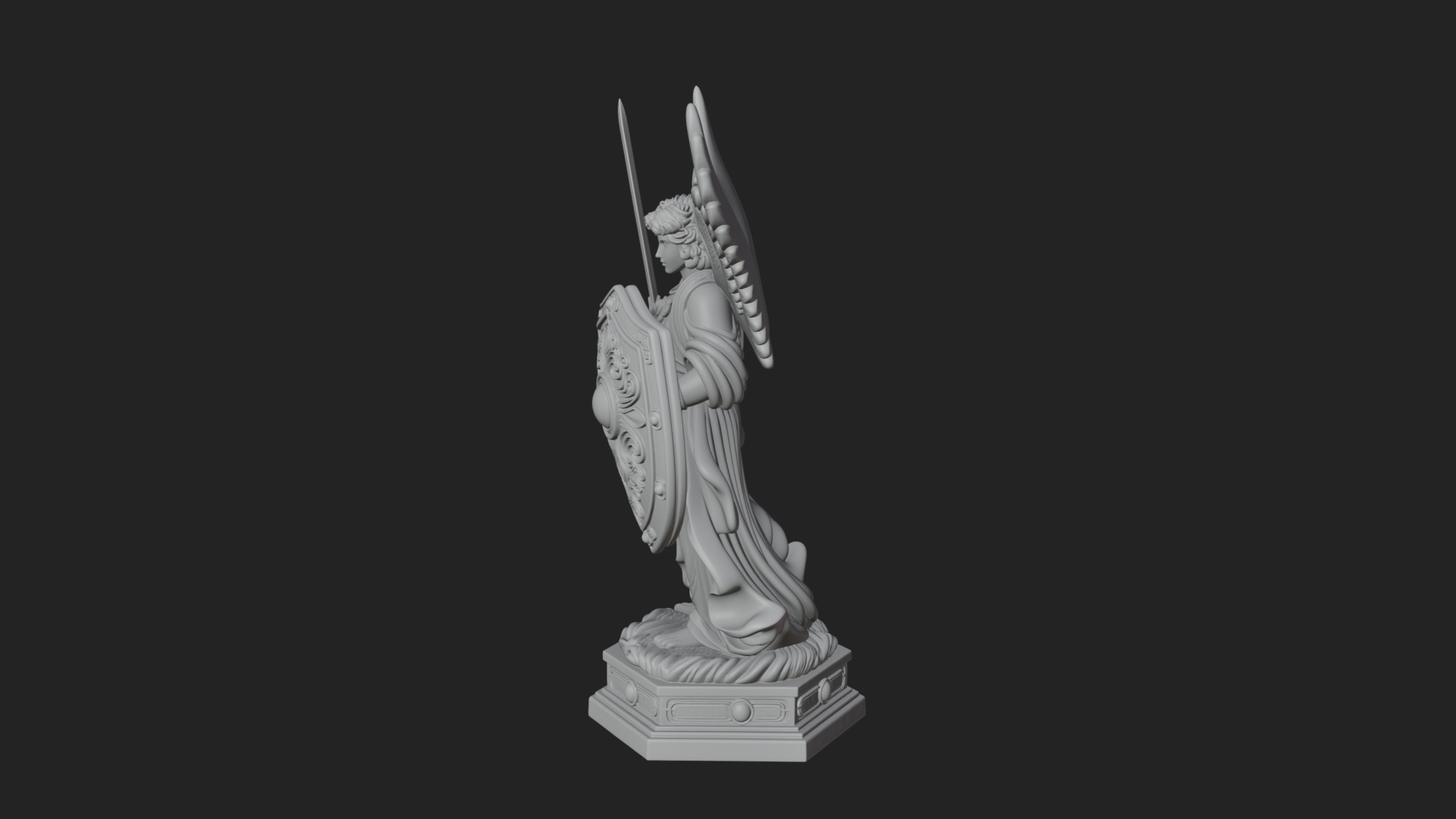Archangel Michael Warrior Statue Design 30 3D Print Model 3D Model
