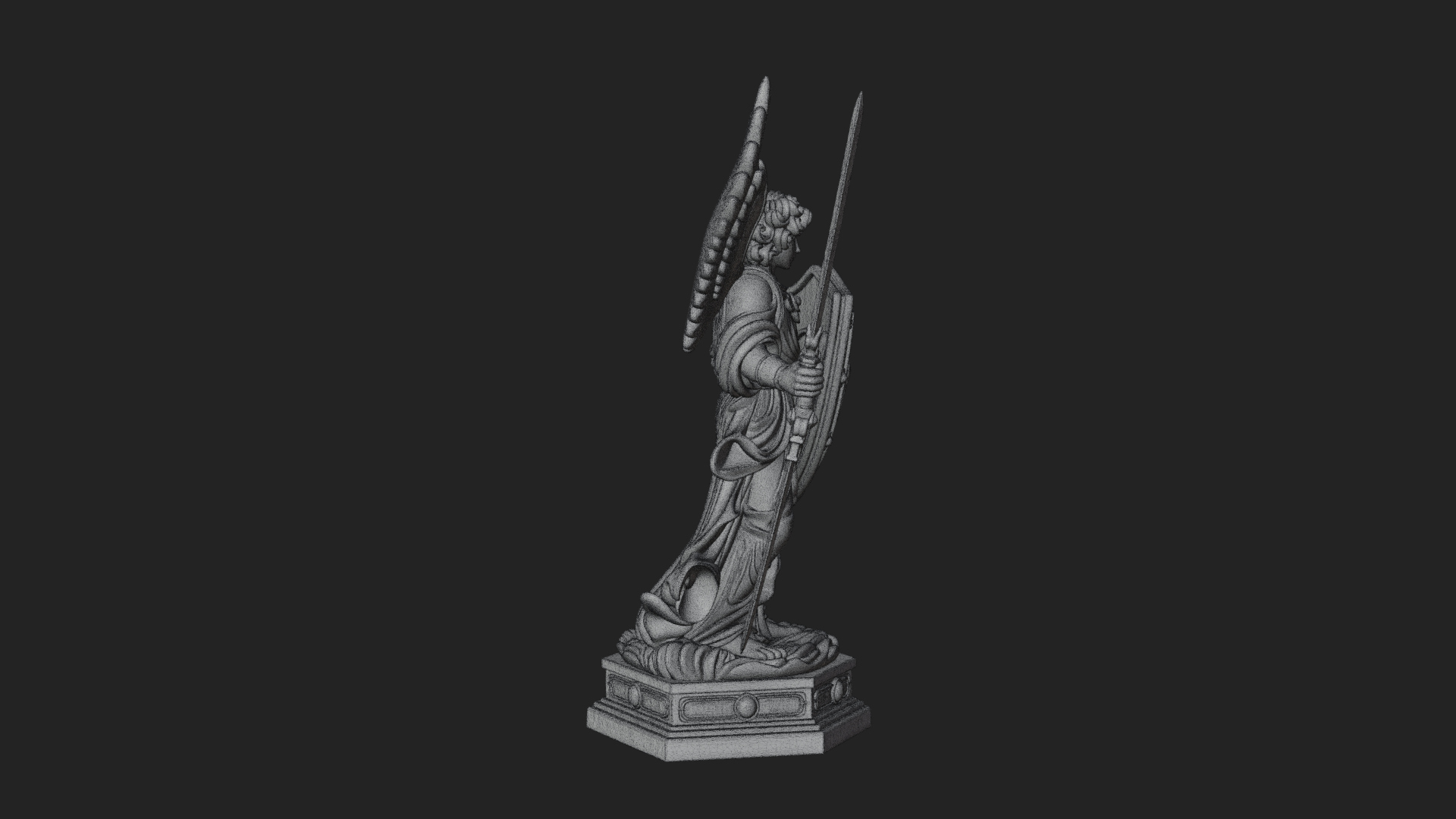 Archangel Michael Warrior Statue Design 30 3D Print Model 3D Model